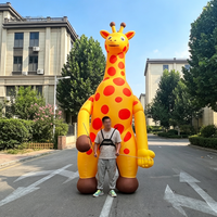 Costume de girafe gonflable avec harnais, résistant au soleil et à l'eau, couleurs personnalisables, 12 pieds, durable, installation facile, pour carnivals en plein air
