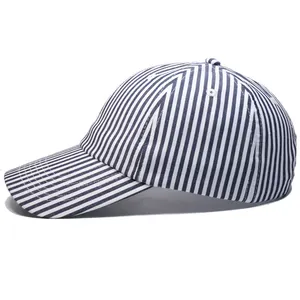 कस्टम 6 पैनल धारीदार असंरचित महिलाओं बेसबॉल टोपी टोपी - Product Image 3