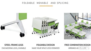 Meubles de bureau en bambou écologiques modernes, <span class=keywords><strong>table</strong></span> de conférence pliable <span class=keywords><strong>et</strong></span> extensible pour les étudiants, salle de <span class=keywords><strong>réunion</strong></span> scolaire, bureaux - Product Image 5