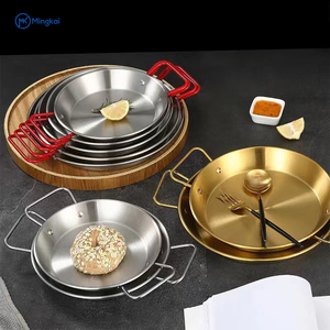 Olla de cocina para hervir mariscos plana de doble oreja de acero inoxidable pulido clásico comercial con platos de pescado para fiestas - Product Image 4
