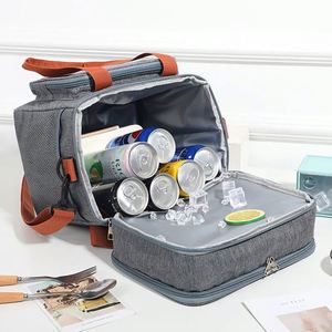 Double Layer <b>Insulated</b> <b>Lunch</b> Bag High Capacity Picnic Bento <b>Box</b> Meal Pouch Food Thermal Cooler Delivery Bags for Women for Men - Product Image 6