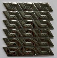 Carrelage décoratif mural pour salle de séjour, mosaïque en verre couleur or, motif feuille, carrelage