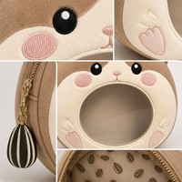 Sac à dos Ita personnalisé en forme de hamster potelé, avec breloque zippée motif graines de tournesol et doublure imprimée graines, style anime japonais, sac à bandoulière