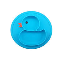 Assiette à ventouse pour bébé réutilisable, design mignon de canard personnalisé, sans BPA, en silicone de qualité alimentaire, écologique, lavable au lave-vaisselle, pour enfants