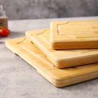Papan Pemotong Bambu Padat Berkualitas Makanan, Anti Selip, Tepi Halus, Papan Charcuterie Bambu untuk Memotong di Dapur Rumah Tangga