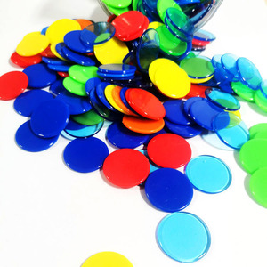 Fichas de Juego de Plástico de 25 mm, Monedas de Enseñanza de Colores, Piezas Redondas Impresas Digitalmente para Juegos Escolares y Fiestas - Product Image 1