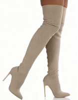 Mules sexy mi-mollet pour femme à haute élasticité, imprimés animaliers, chaussures d'hiver avec fermeture éclair, tige en caoutchouc PU, doublure en coton
