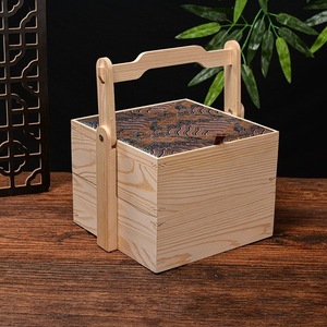 Caja de regalo de madera estilo chino, rectangular, de pino, para el Festival de Primavera. - Product Image 1