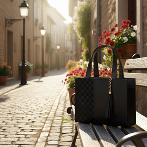 Sac bandoulière noir Dora pour femme Fana, style bohème, fermeture éclair, imperméable, doublure en toile PU, poignée unique, pompon - Product Image 2