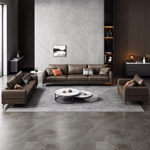 خمر البني جلد طبيعي الأريكة كرسي غرفة المعيشة أثاث طقم أرائك - Product Image 2