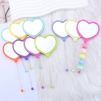 Petit miroir portable en PVC en forme de cœur pour filles, miroir perlé DIY, nouvel accessoire, miroir à perles focales, cadeau de la Saint-Valentin