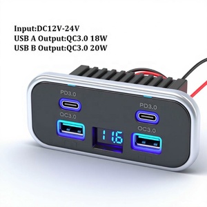 Marine stoel met dubbele PD USB-C 12V/24V snellader en LED <span class=keywords><strong>voltmeter</strong></span> voor boten & campers - Product Image 3