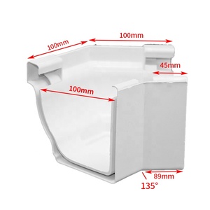 Top Qualité <span class=keywords><strong>Pvc</strong></span> Gouttière Descente 5.2 pouces raccord de tuyau système de toit en plastique 135 degrés coin extérieur Raccord de gouttière - Product Image 6