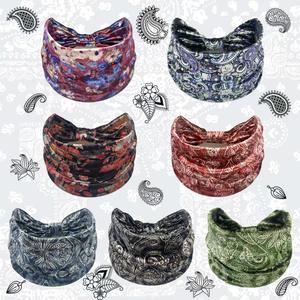 Venta al por mayor 2024 nueva moda arte impreso elástico banda para el pelo para las mujeres listas para enviar tela diademas Para <span class=keywords><strong>La</strong></span> Cabeza - Product Image 6