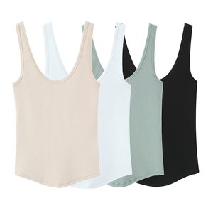 PB&ZA Novedad de Verano: <span class=keywords><strong>Camiseta</strong></span> sin Mangas con Tirantes Anchos y Cuello Redondo, Estilo Americano, Ajustada, de Algodón, para <span class=keywords><strong>Mujer</strong></span>, 3641016 - Product Image 1