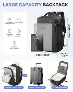 Sac à dos pour ordinateur portable imperméable avec logo personnalisé, sac à dos d'affaires pour ordinateur, sac de voyage grande capacité avec chargement USB pour usage professionnel - Product Image 5