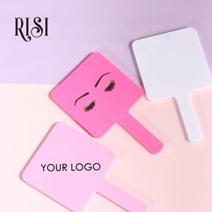Espejo de mano <span class=keywords><strong>RISI</strong></span> Beauty etiqueta privada con mango espejo de mano personalizado espejo de mano profesional logotipo personalizado - Product Image 1