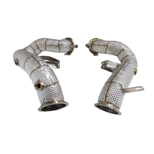 ECNAL pour Porsche Macan S GTS Turbo 2014-2017 95B 3.0T 3.6T Downpipe sans catalyseur avec bouclier thermique - Product Image 3