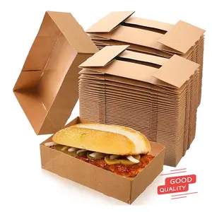 Plateau de nourriture de carton et carton jetable tenant des plateaux pour l'hamburger