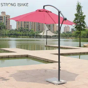 Muebles al aire libre impermeable de aluminio patio Playa Sol Rojo paraguas para jardín