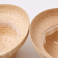 Chapeau de paille uni à large bord pour enfants, en herbe naturelle, forme dôme robuste, pour l'été, la plage, les activités de plein air, la protection solaire, vente en gros