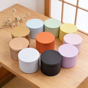 Boîte en étain ronde mate de 8 oz, récipient de stockage en métal de qualité alimentaire pour thé/bougie/cosmétiques, couleur personnalisée disponible - Product Image 2