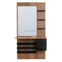 Miroir de salon de coiffure avec bande lumineuse LED et tiroir de rangement pour mobilier de salon de coiffure et de beauté