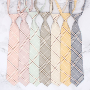 Yiqun <span class=keywords><strong>tr</strong></span> plaid mélangé hommes et femmes vêtements de travail accessoires japonais preppy uniforme cravate - Product Image 2