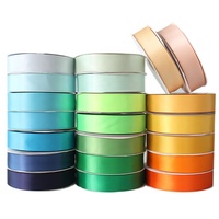 Stocké 4cm 100 Yards rouleau simple face ruban de Satin uni couleur Polyester rubans fournitures pour ruban Roses