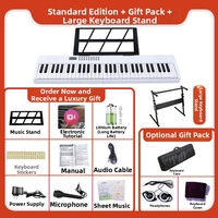 Piano pliable en ABS à 61 touches, portable, pour débutants, jouet électronique pour enfants, apprentissage et exercices, unisexe, âges 8-14, clavier