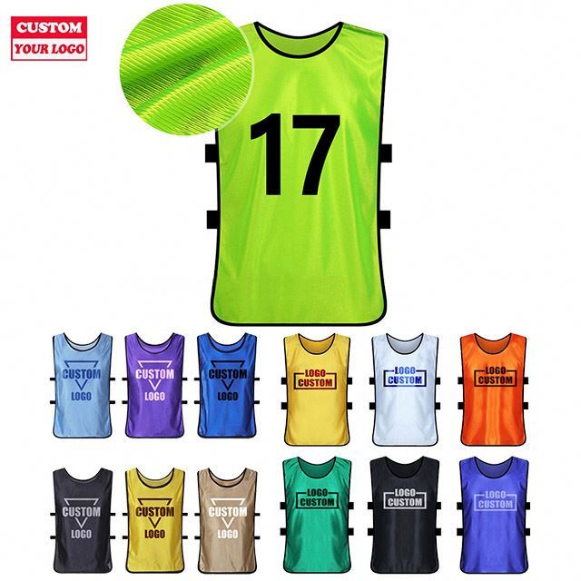 Wholesale 100% Polyester Breathable Quick Dry Best Selling Chest Soccer Vest Numbered Football Bibs