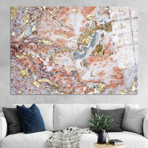 Printed <b>Canvas</b> Artwork: Gold Marble Glass <b>Wall</b> Decor,TEMPERED GLASS ART - Product Image 3
