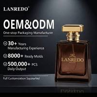 Vente en gros de flacons de parfum carrés en verre vides 30ml 50ml 100ml Flacon de parfum en verre transparent vide avec bouchon