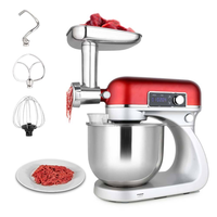 Batteur sur socle planétaire numérique 800W, 6L, à tête inclinable, 12 vitesses, robuste, appareil de cuisine multifonctionnel avec boîtier en fonte