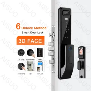 AISUO WIFI Remote Control Fingerprint Key Password Card 3D Face Recognition With Camera Digital Biometric Electric Smart Lock