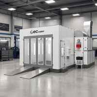 Cabine de peinture automobile avec chauffage électrique et brûleur diesel, unité d'apport d'air à flux uniforme pour une finition de revêtement de véhicule de qualité supérieure
