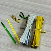 Ataduras Metálicas de PET de Color Sólido de Grado Alimenticio Fanxing, Ataduras Brillantes Desechables para Bolsas de Dulces, Pan, Galletas y Golosinas