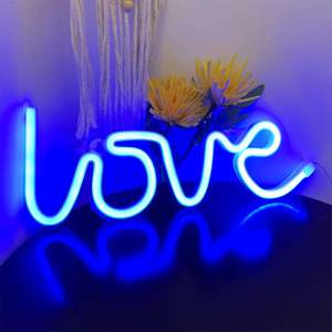 Personalizable impermeable <span class=keywords><strong>Luz</strong></span> neón <span class=keywords><strong>luz</strong></span> amor acrílico neón signo bienvenida carta boda Led signos para puerta delantera - Product Image 1