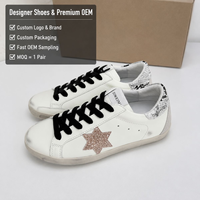 Chaussures de luxe pour hommes et femmes, haute qualité, en peau de serpent blanche, baskets à paillettes étoilées, effet vieilli, neuves.
