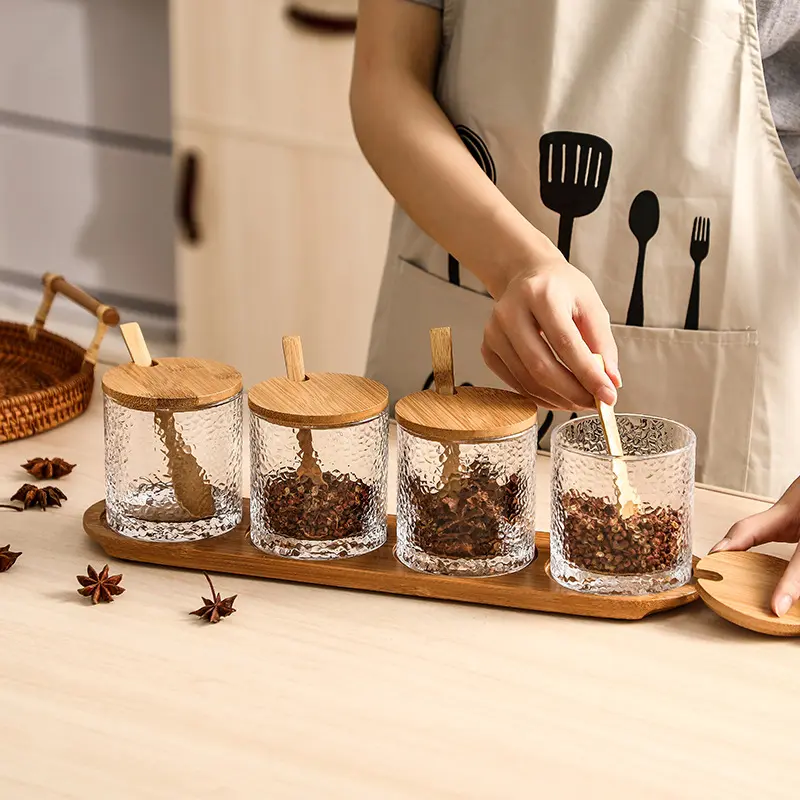 Gelas gaya Jepang, Set toples bumbu kotak bumbu gula garam rumah tangga