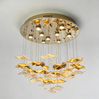 Lustre Papillon en Cristal de Luxe, Luminaire Suspendu pour Salon et Restaurant, Verre Artistique Créatif
