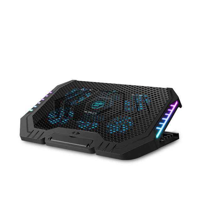 NUOXI YL-020 Six-Fan RGB Plastic + Iron Mesh Laptop Cooler Gaming Cooling Base Stand 14"-17.3" Inch Pad in Stock