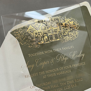 Invitación de Boda de Lujo Personalizada, Tarjeta de Confirmación con Diseño en Lámina Dorada, Incluye Sobres, Impresión en Cartulina - Product Image 5