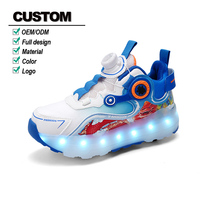 Chaussures à roulettes à quatre roues avec logo personnalisé pour enfants patins à roues alignées lumineux avec transfrontalier durable et léger pour les enfants