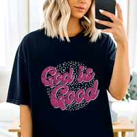 Design personnalisé « Dieu est bon » chrétien avec strass pour transfert thermique sur T-shirt