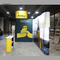 Chapiteau publicitaire pliable, présentoir de produits, stand de vente pop-up, stand de présentation incurvé avec aimant, toile de fond pop-up, stand de vendeur