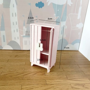 Maison de poupée mini armoire de présentation Armoire de rangement Armoire de rangement multicouche Petite armoire <span class=keywords><strong>en</strong></span> <span class=keywords><strong>bois</strong></span> meubles miniatures - Product Image 5