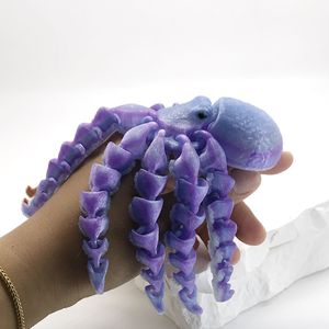 فاشين ألعاب أخطبوط ثلاثية الأبعاد مرحة ومرنة للأطفال، مجسمات حيوانات بحرية كريستالية، تذكارات حوض السمك، شخصيات أكشن مطبوعة ثلاثية الأبعاد للأطفال - Product Image 2