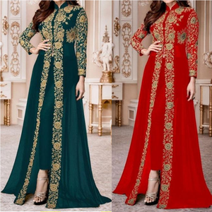 Abito Musulmano a Due Pezzi a Maniche Lunghe Etnico del Medio Oriente Dubai <span class=keywords><strong>Turchia</strong></span> <span class=keywords><strong>Abbigliamento</strong></span> Islamico da Donna per il Ramadan - Product Image 1