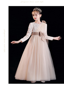 Vestido de Noche para Niñas, Adolescentes, Vestido de Princesa con Tul y Flores, para Recital de Piano, Actuación en Escenario, Disfraz Elegante para Fiesta - Product Image 6